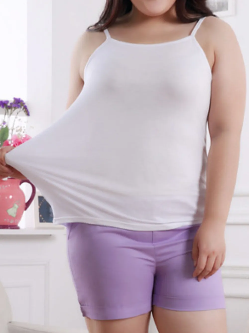 Solid Color Scoop Neck Tank Top