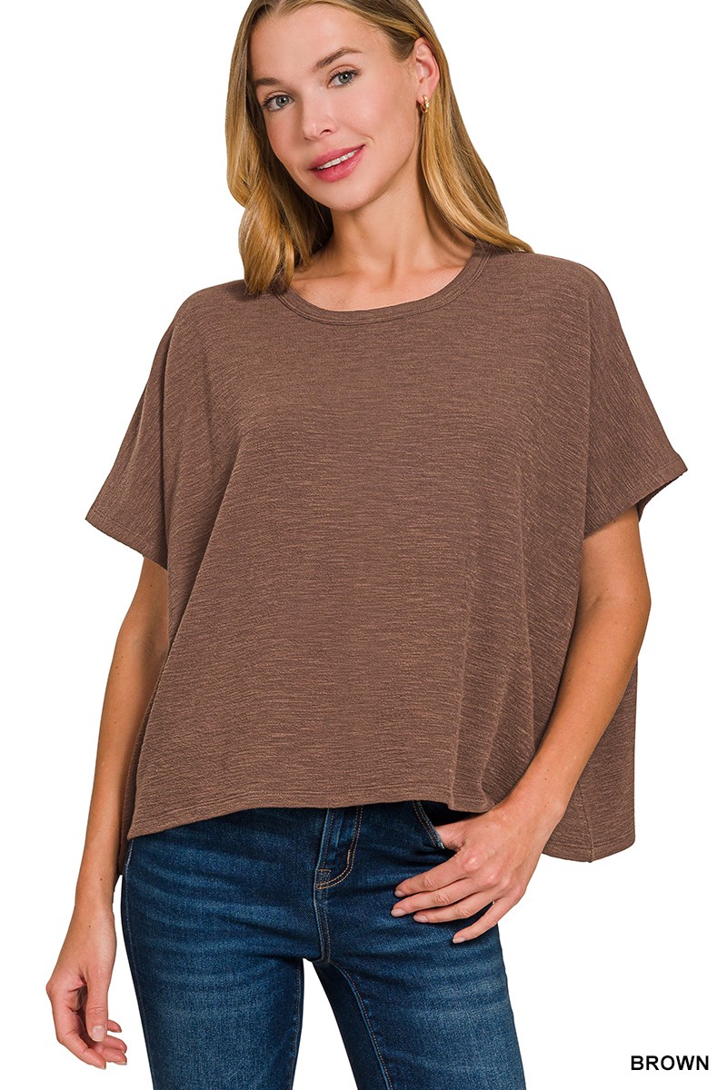 Zenana Cotton Slub Oversized Tee
