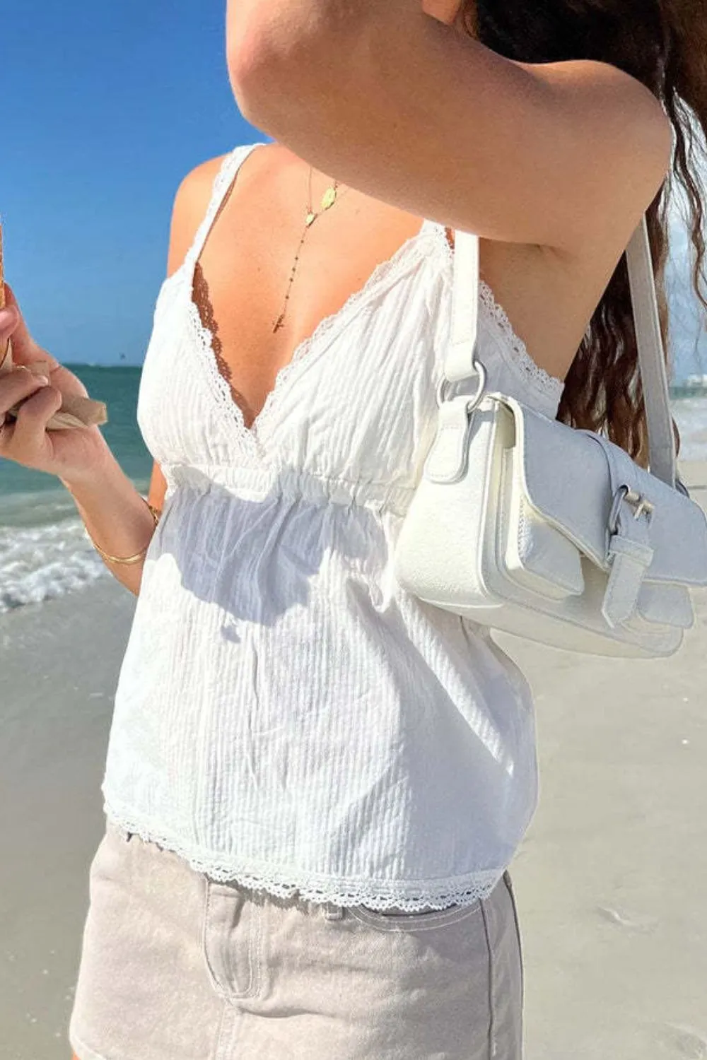 Lace Detail V-Neck Cami