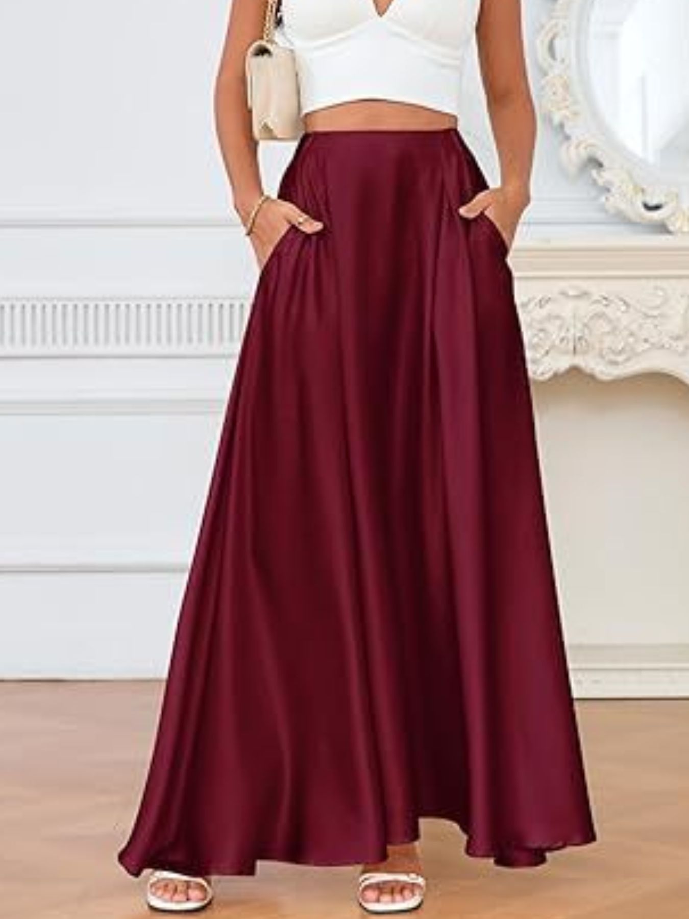 A-Line Maxi Skirt with Pockets