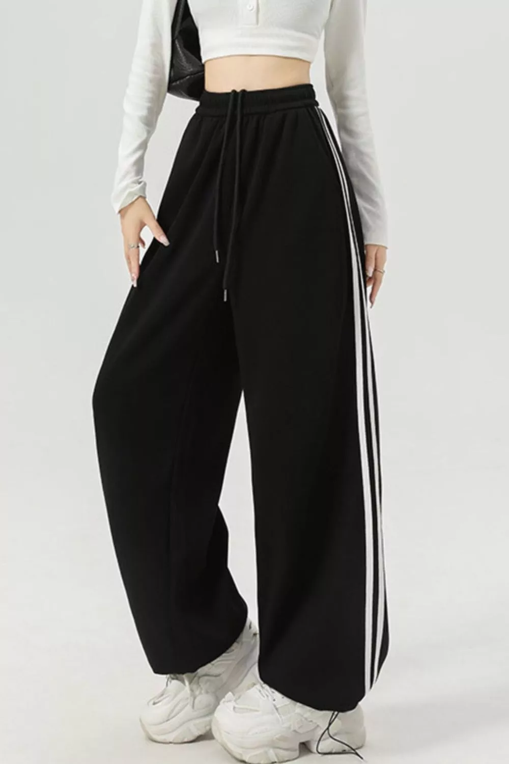 Wide Leg Side Striped Pants