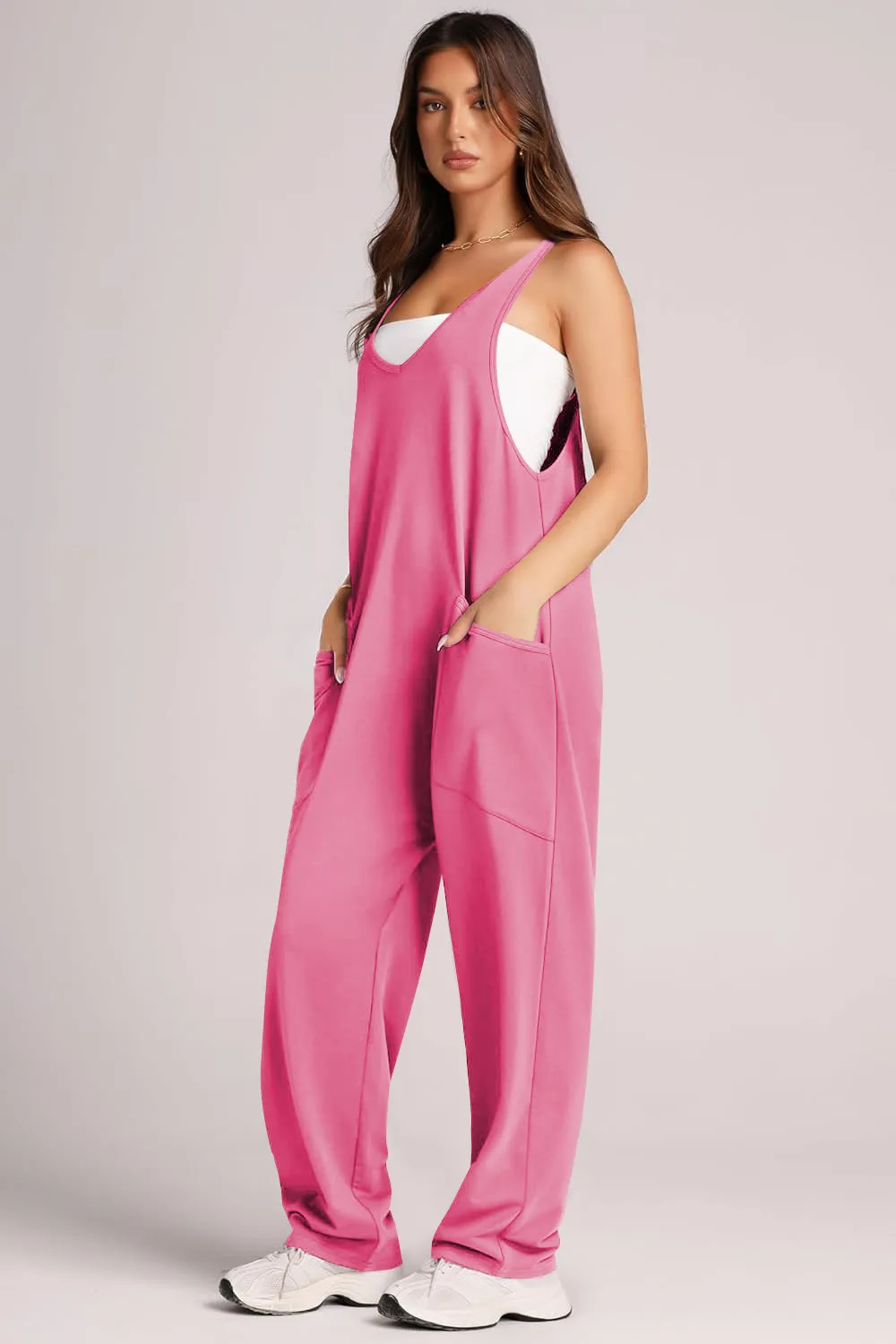Lovelet V-Neck Wide Strap Overalls