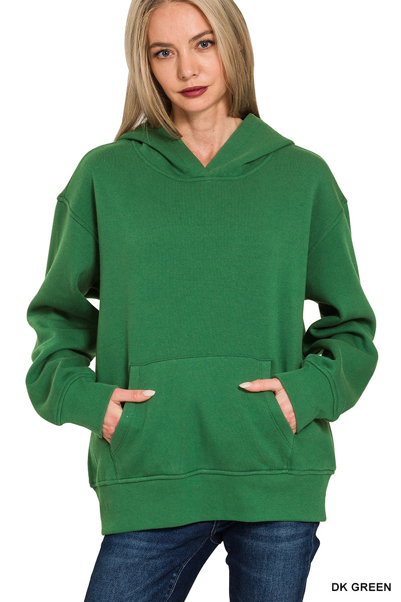 Zenana Fleece Kangaroo Pocket Hoodie