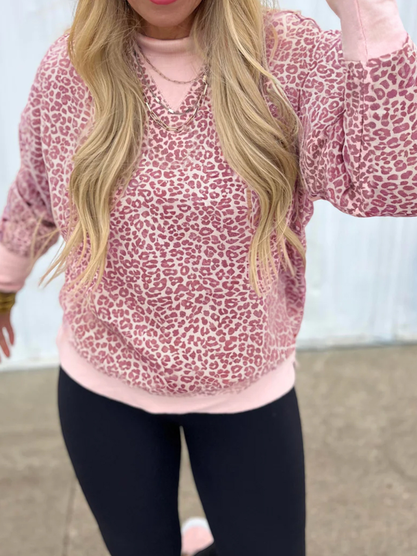 Leopard Long Sleeve Relaxed Fit Sweatshirt