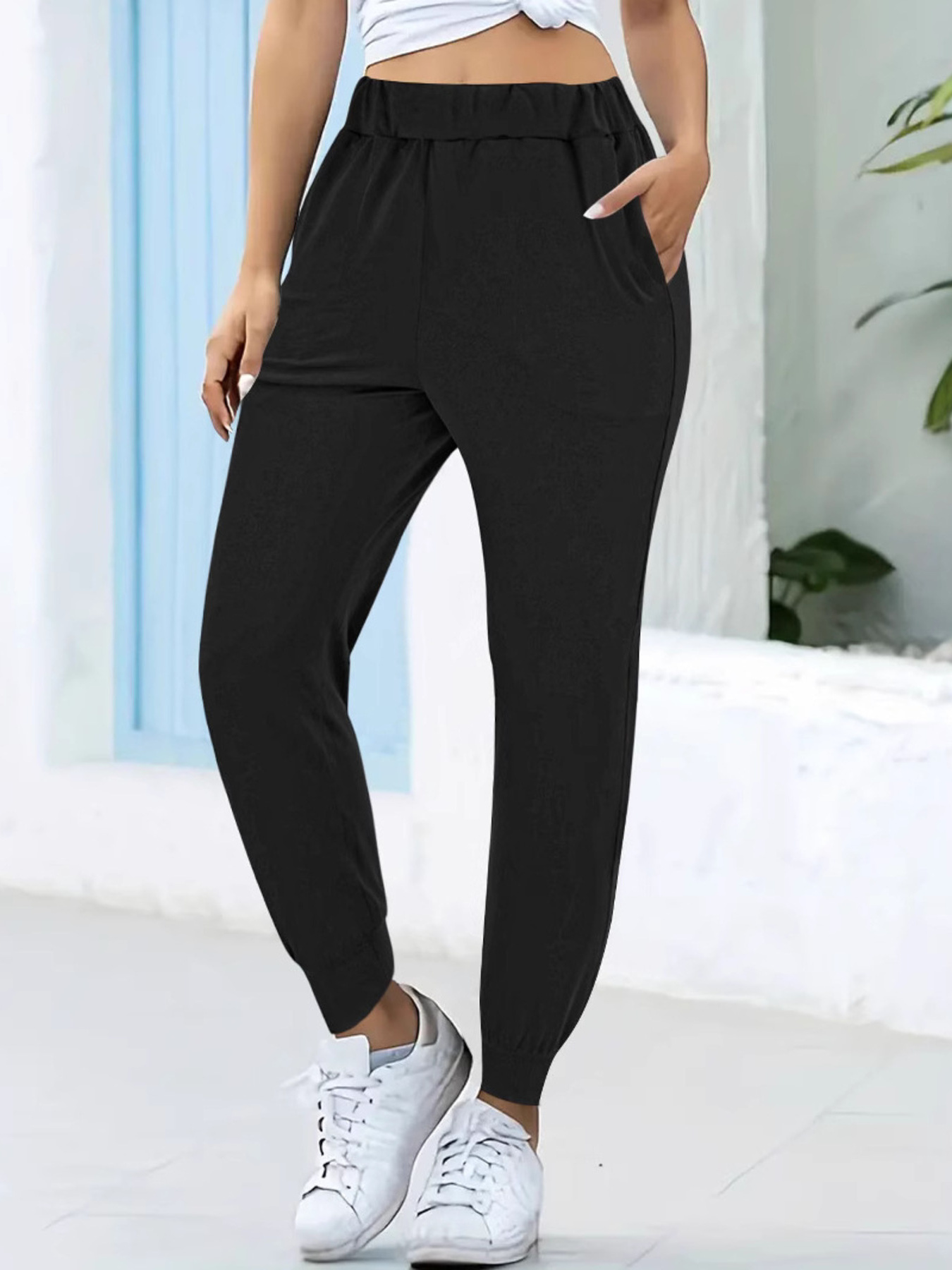 Comfortable Elastic Waist Casual Pants