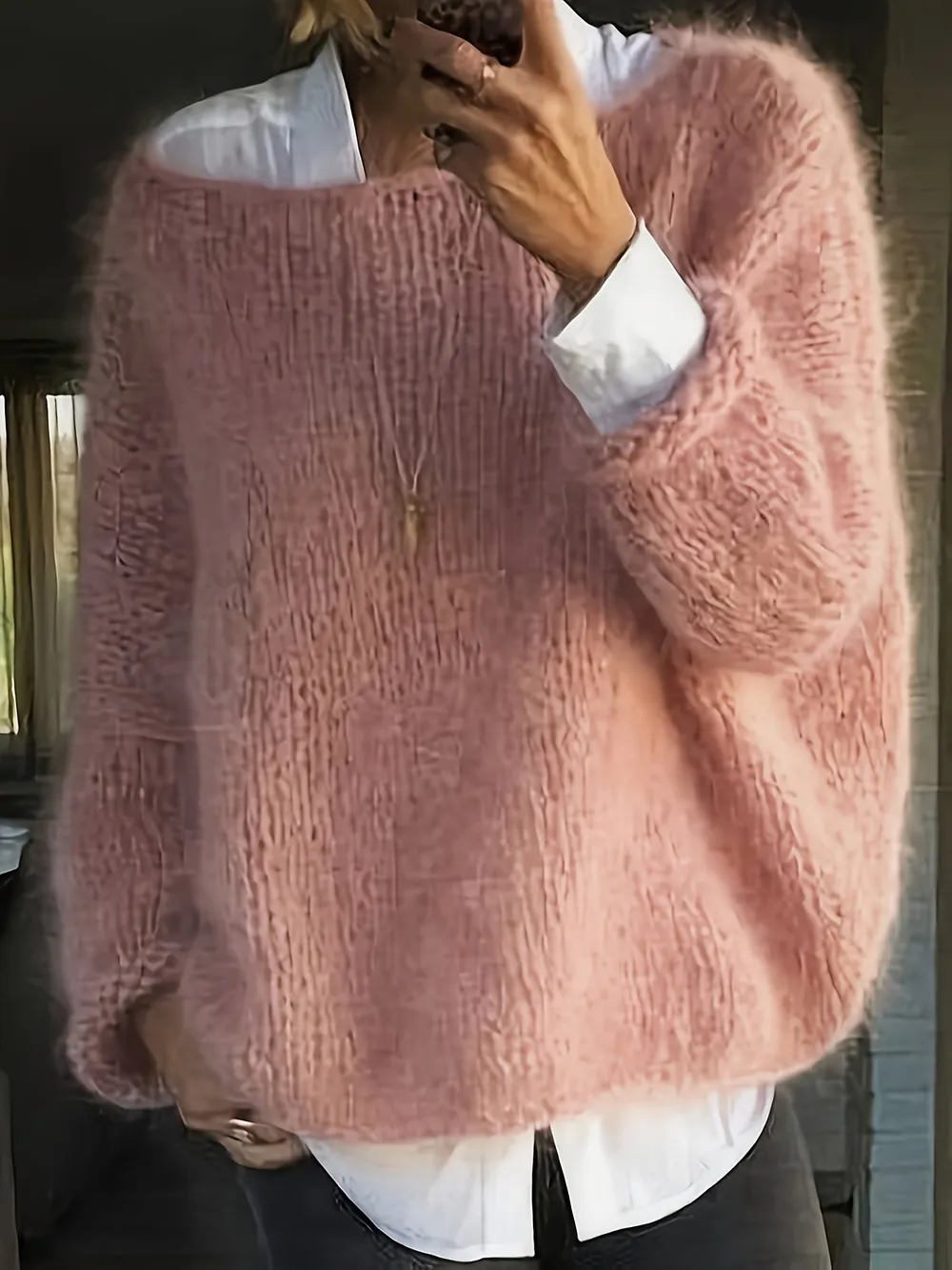 Oversized Round Neck Long Sleeve Sweater