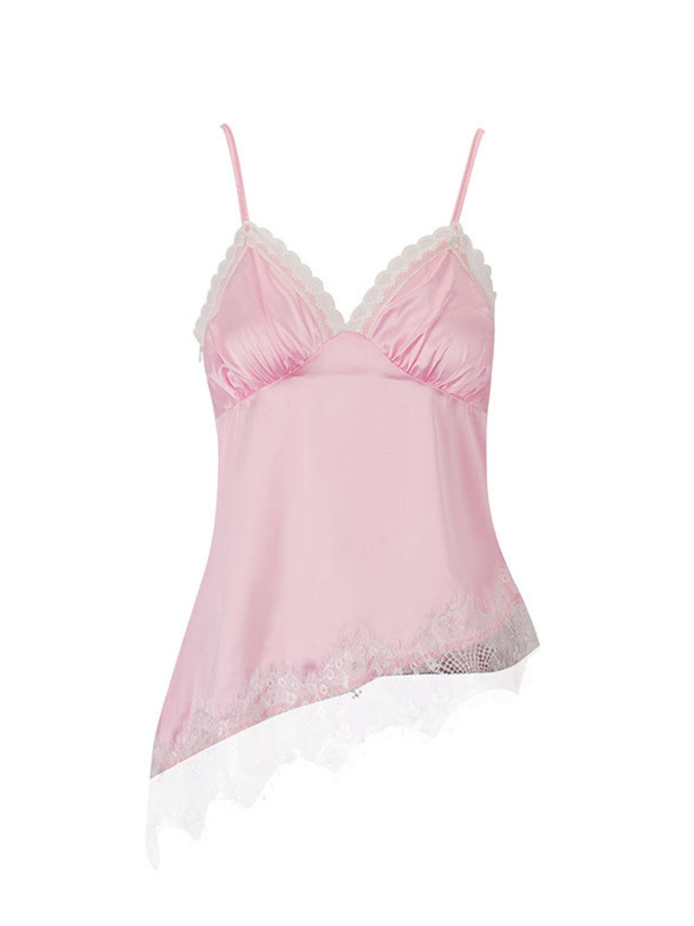 Lace Trimmed Satin Cami