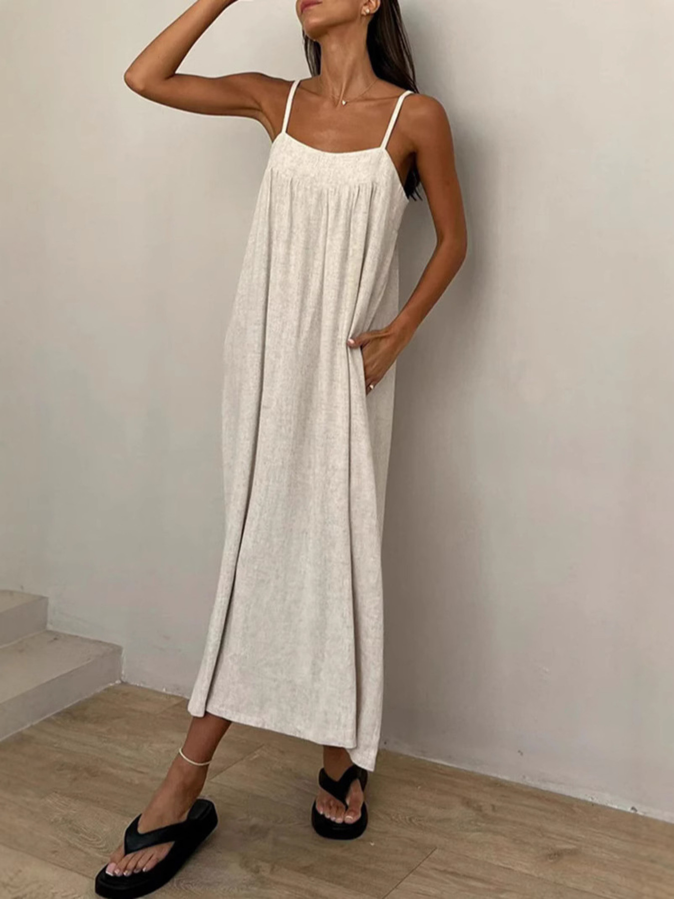 Smocked Cami Dress with Pockets