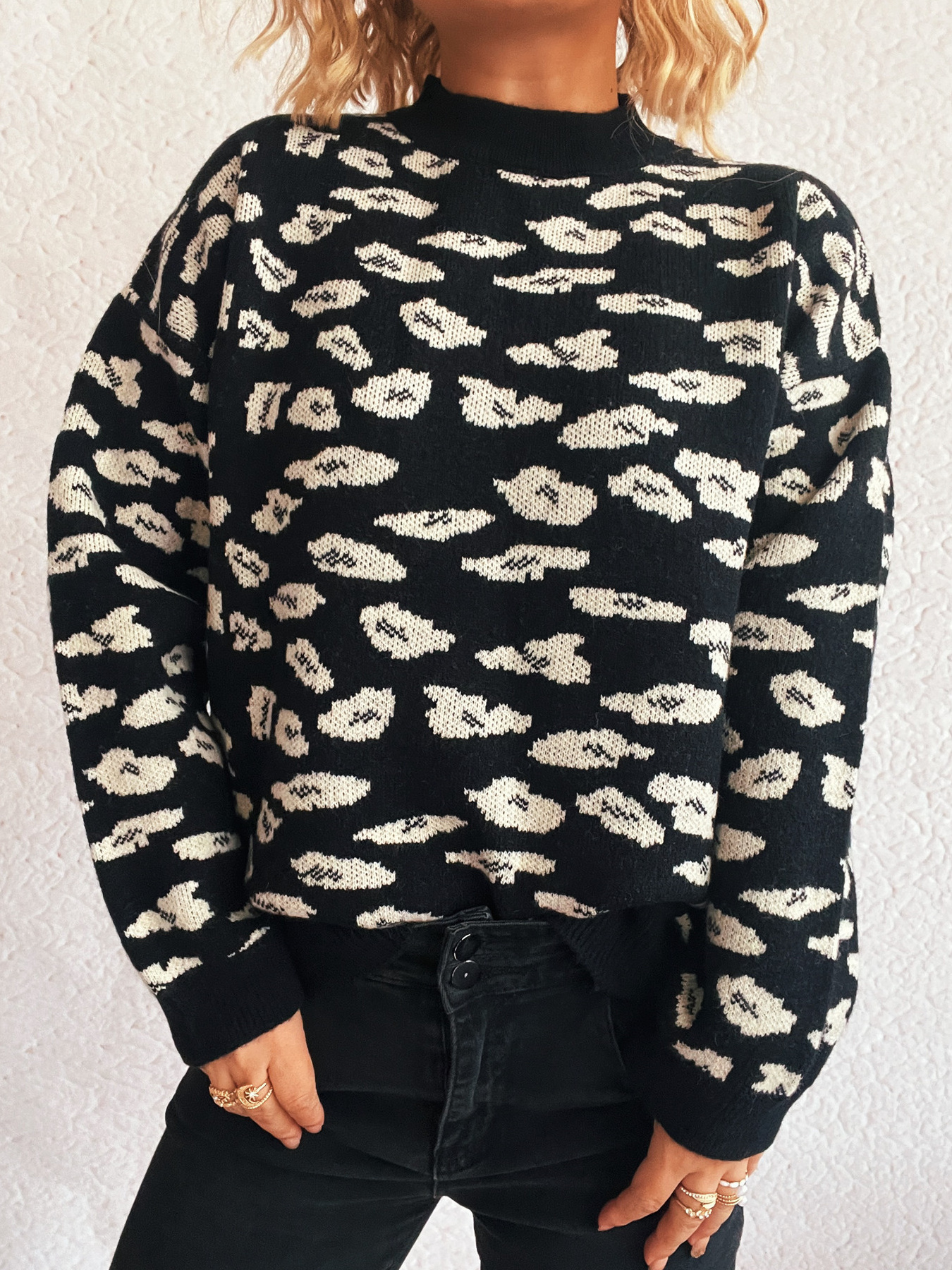 Mock Neck Long Sleeve Sweater