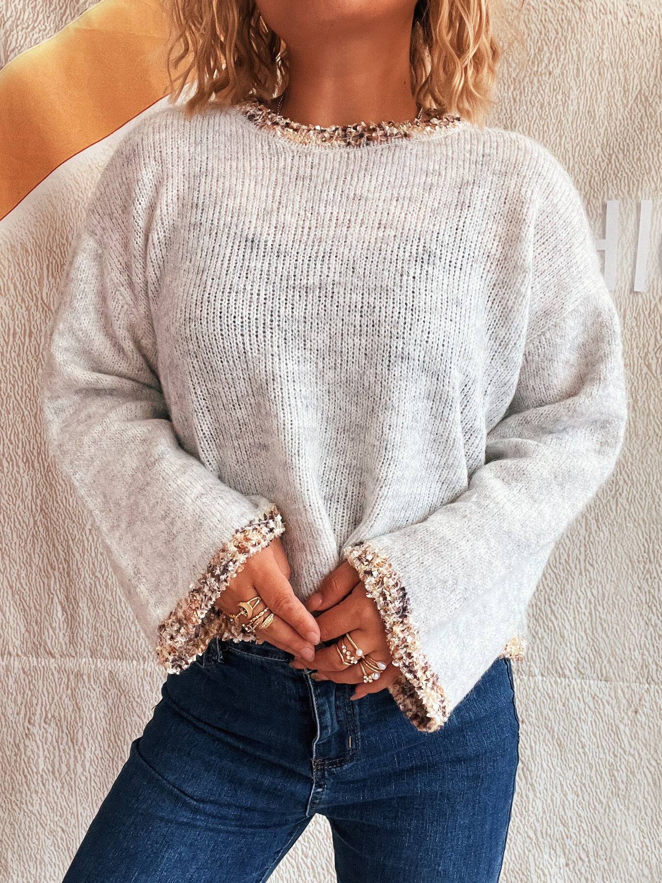 Round Neck Cropped Sweater
