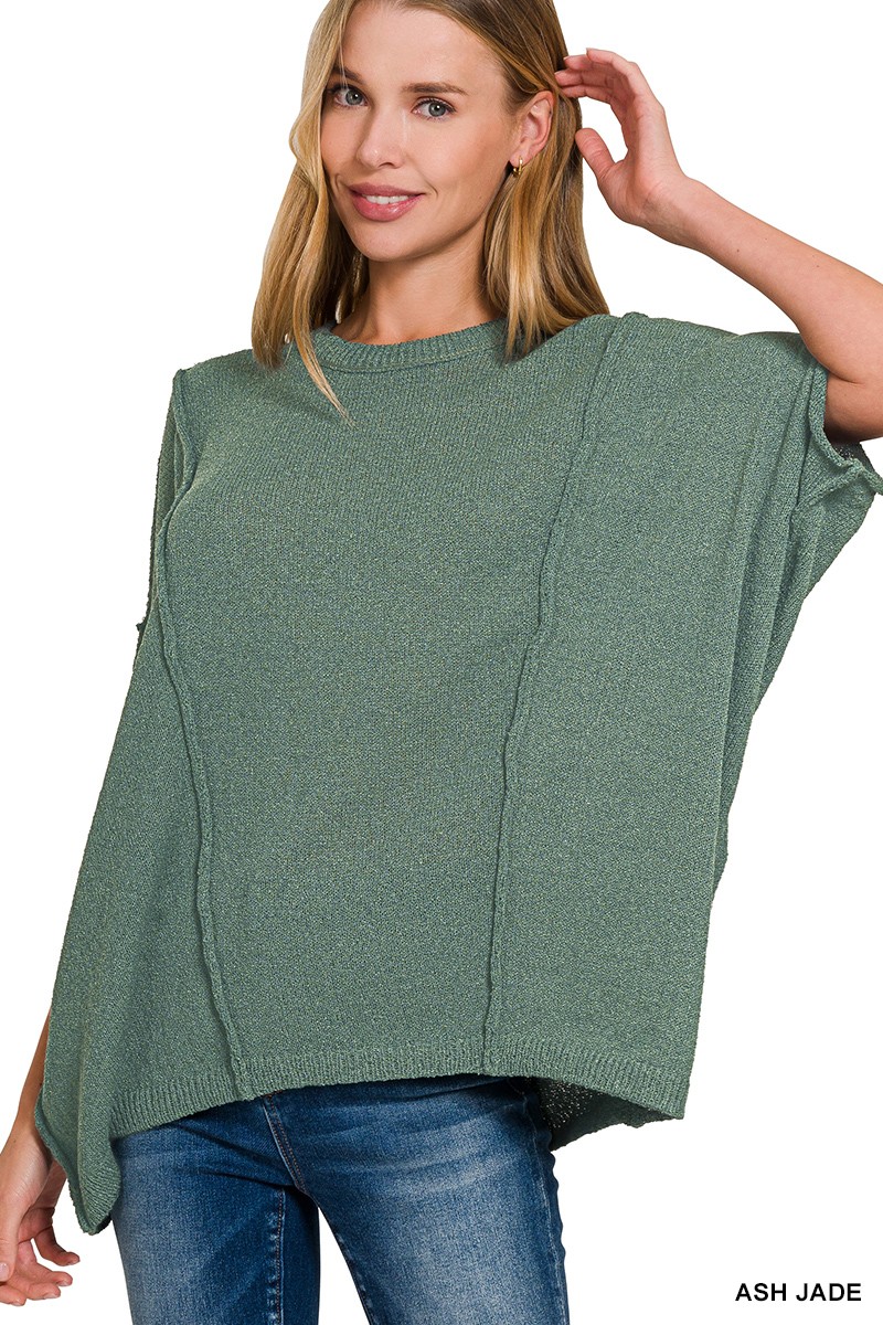 Zenana Drop Shoulder Short Sleeve Knit Top