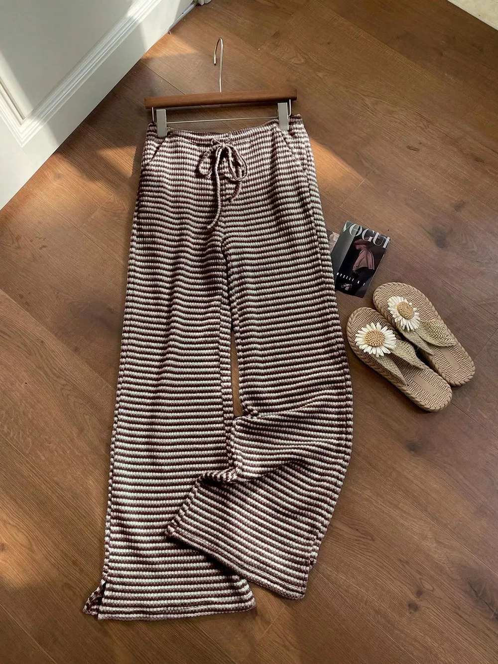 Drawstring Wide Leg Pants