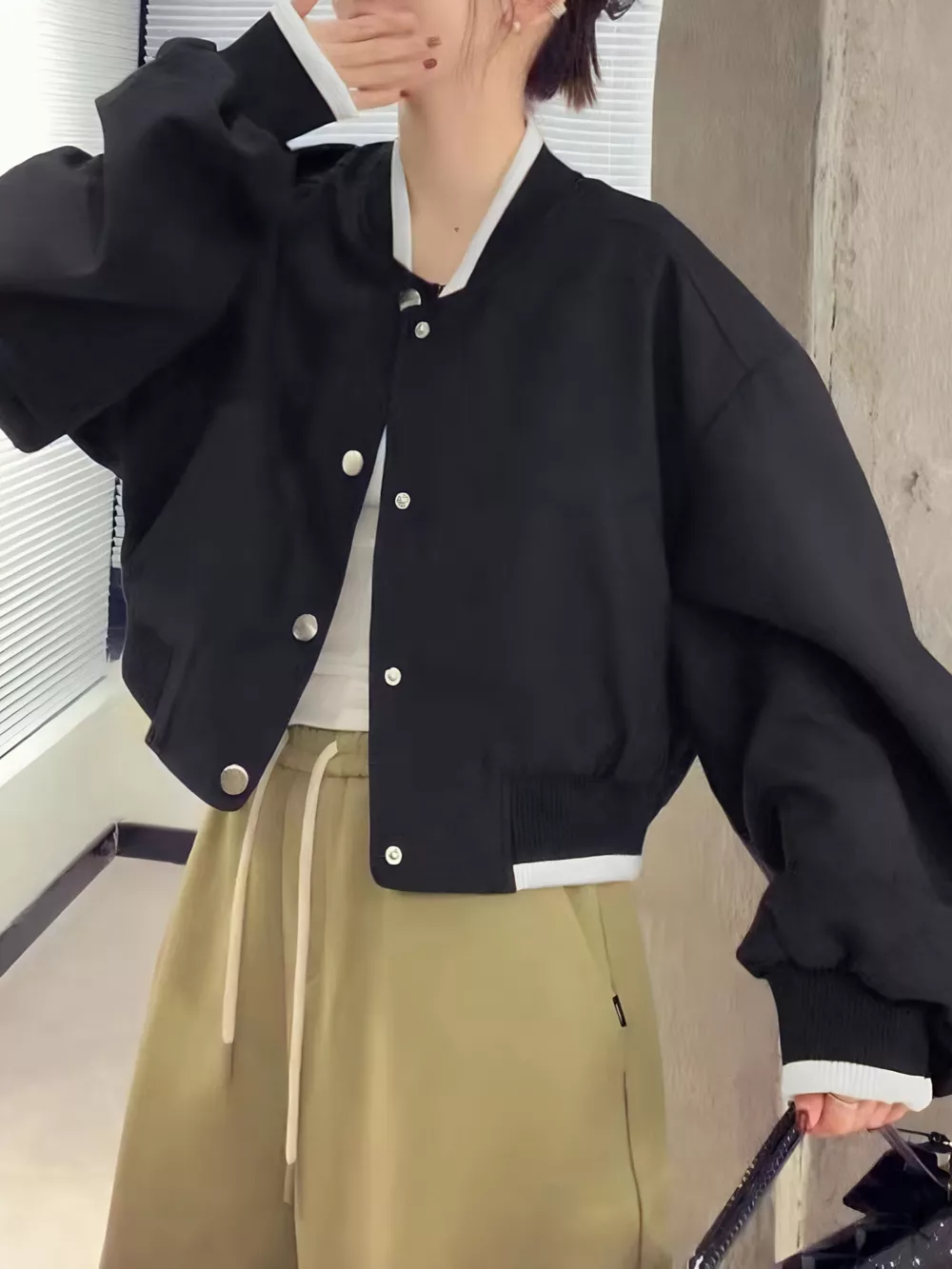 Casual Snap Down Cropped Jacket