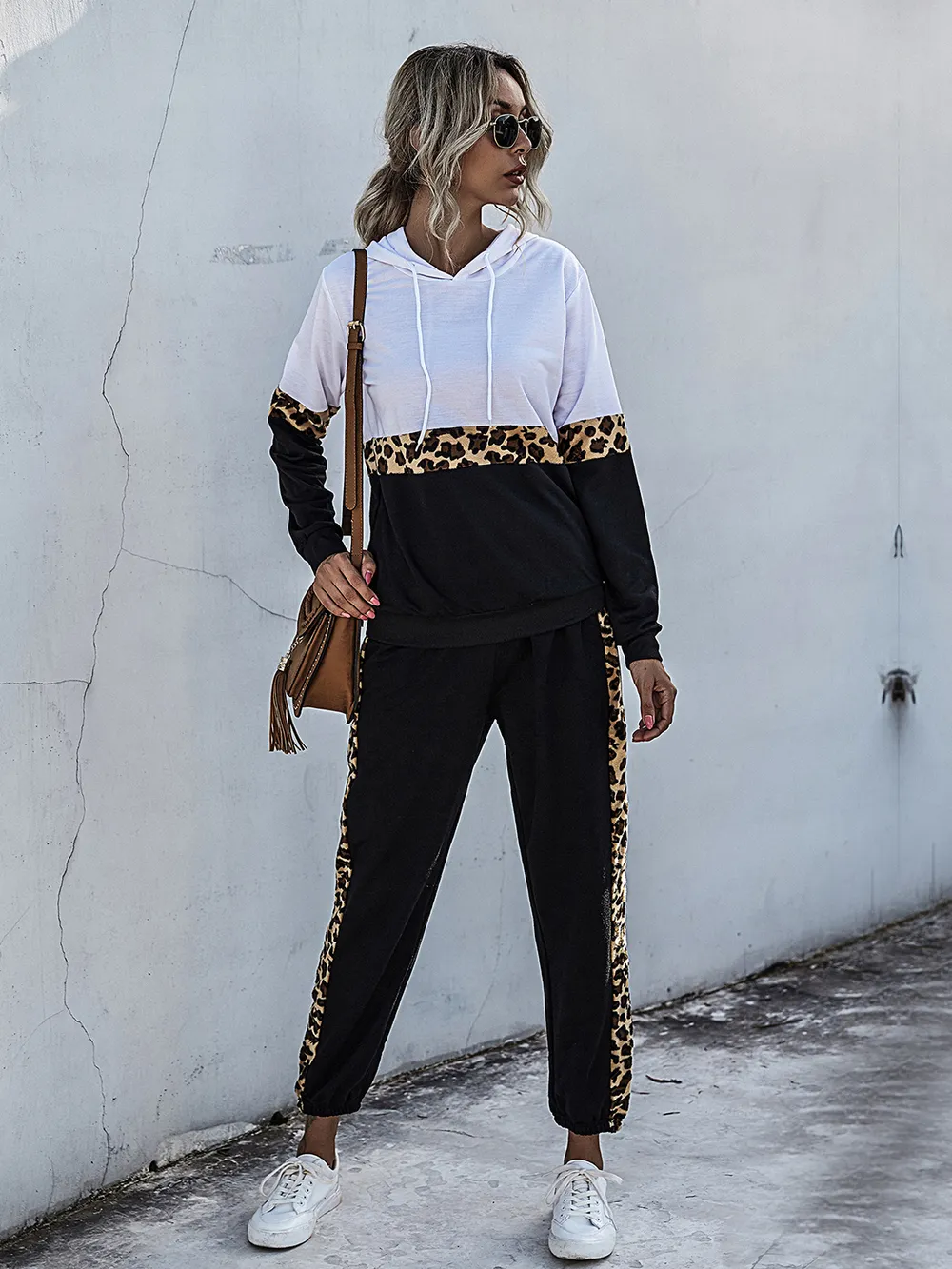 Perfee Contrast Long Sleeve Hooded Top and Joggers Set