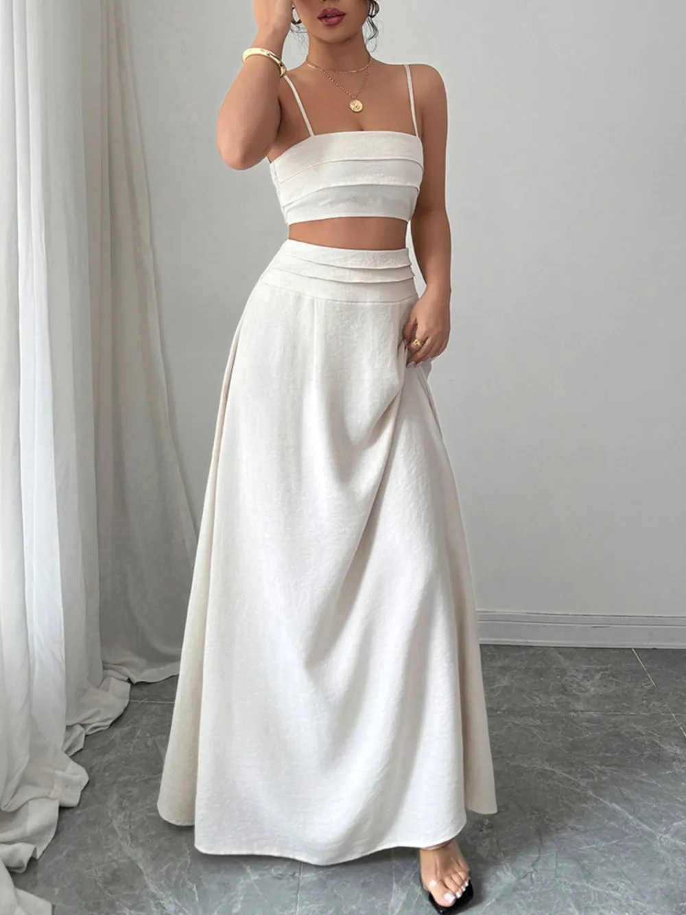 Square Neck Cami and Maxi Skirt Set