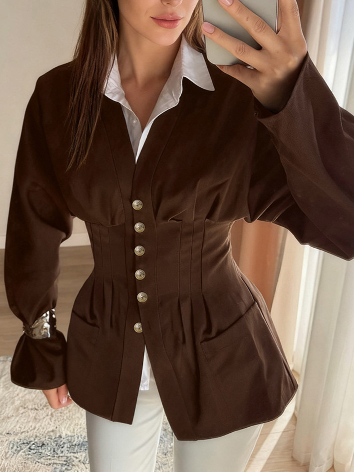 Button Down Long Sleeve Outerwear
