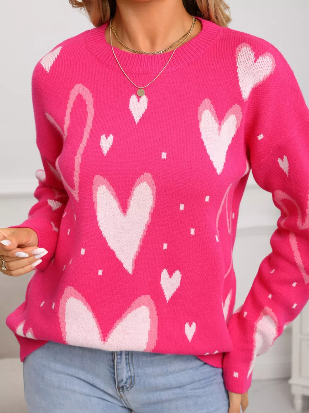 Valentine's Day Heart Crew Neck Sweater