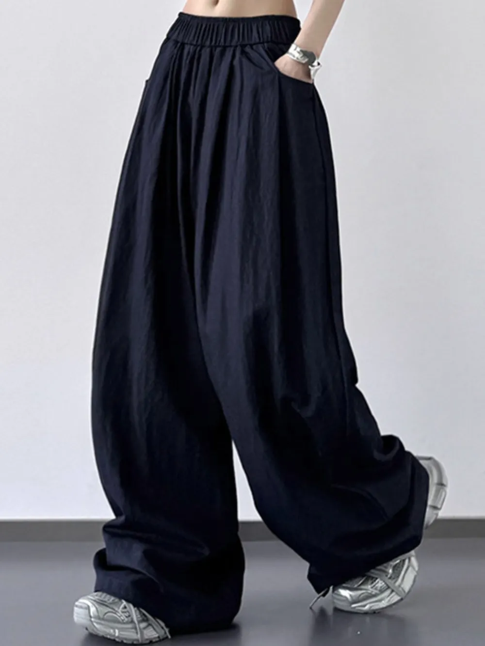 Wide Leg Pants with Elastic Waistband
