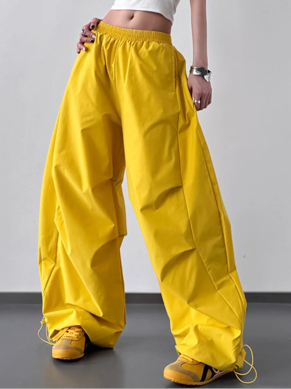 Elastic Waist Wide Leg Pants