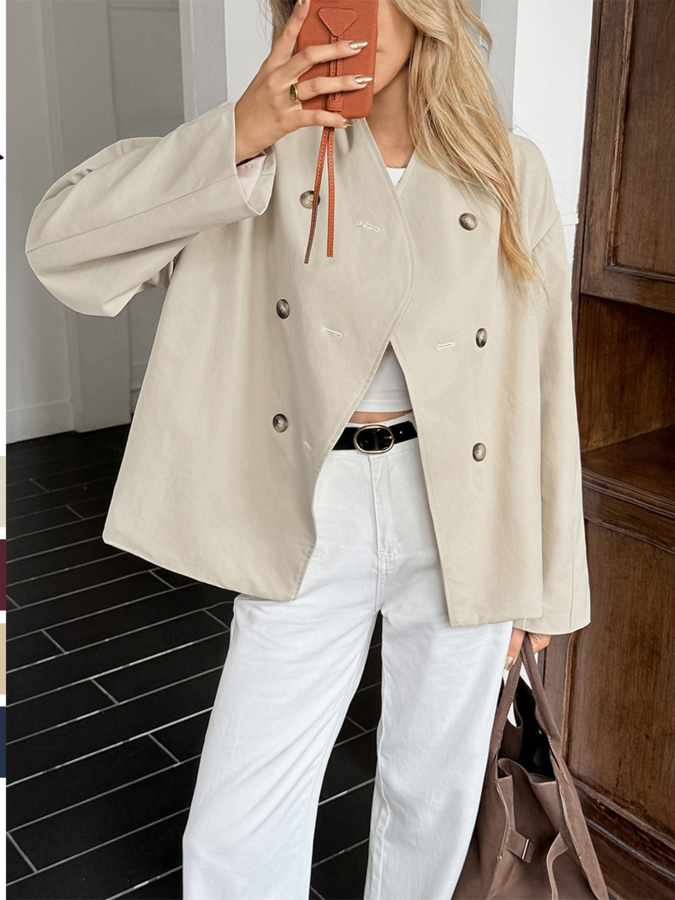 Double-Breasted Long Sleeve Jacket